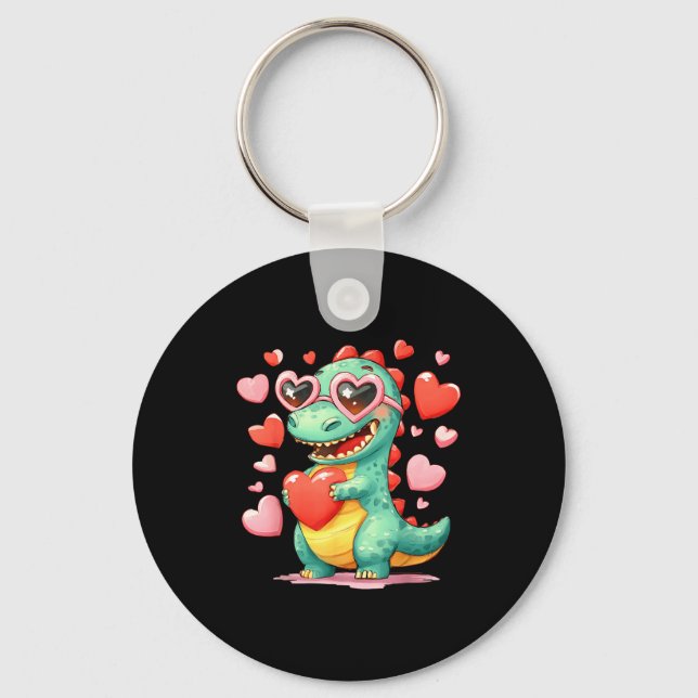 Llavero Valentine Dinosaur Trex Holding Heart Girl Sunl Bo (Anverso)