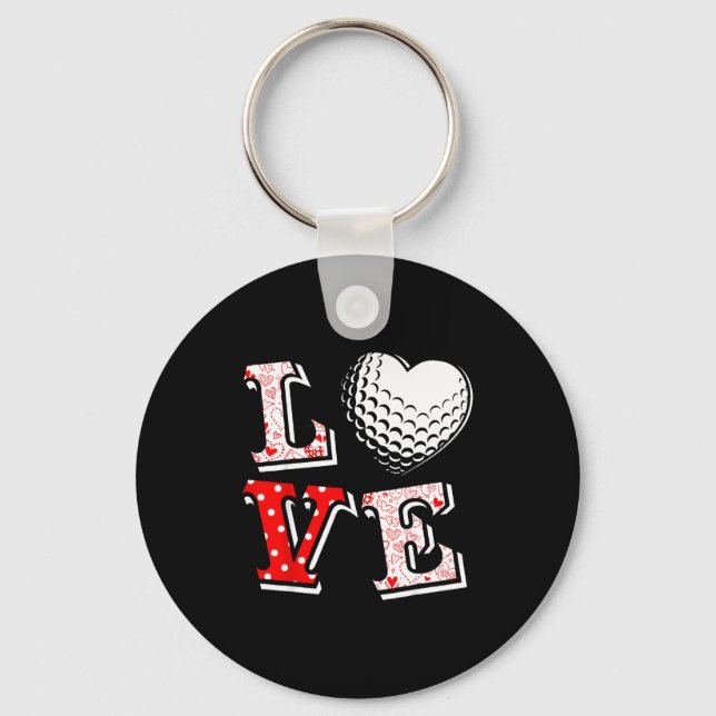 Llavero Valentine Love Golf Heart Valentine Day Women Men  (Anverso)