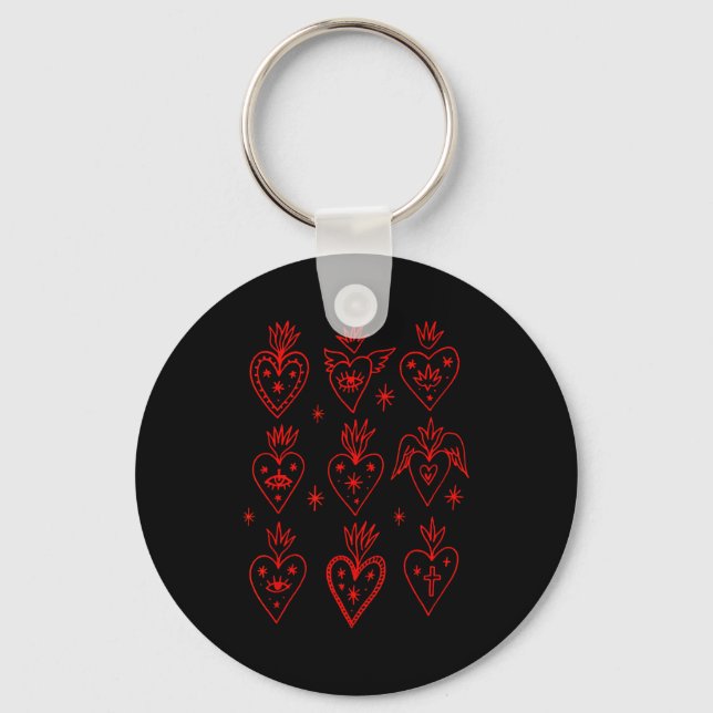 Llavero Valentine’s Day Mexican Milagro Gothic Goth Sacred (Anverso)