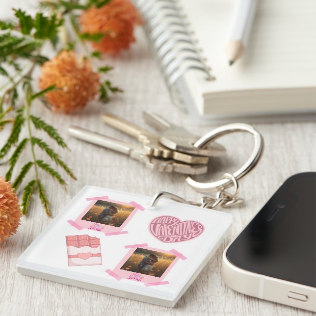 Llavero Valentine’s Day Personalized Acrylic Keychain (Frente Derecha)