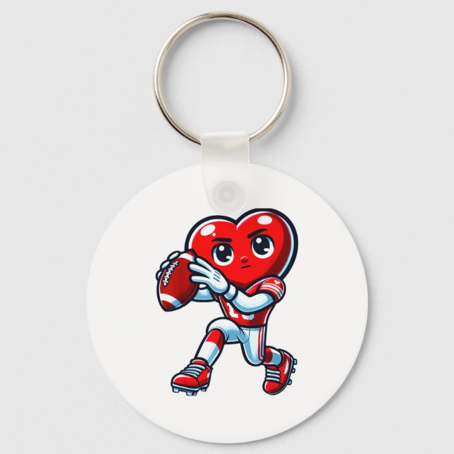 Llavero Valentines Day Heart Quarterback Football Srts  (Anverso)