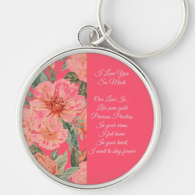 Llavero Valentines Day, I Love You So Much, Love Poem (Frente)