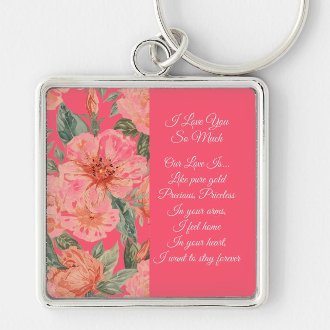 Llavero Valentines Day, I Love You So Much, Love Poem (Frente)