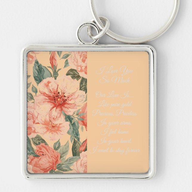 Llavero Valentines Day, I Love You So Much, Love Poem Keyc (Frente)