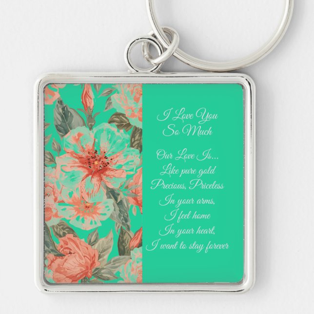 Llavero Valentines Day, I Love You So Much, Love Poem Keyc (Frente)