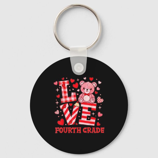 Llavero Valentine's Day Love Fourth Grade Teacher  (Anverso)