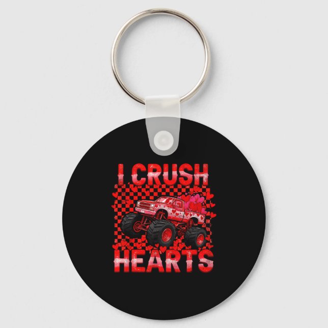 Llavero Valentines Day Monster Truck Crush Hearts Toddler  (Anverso)