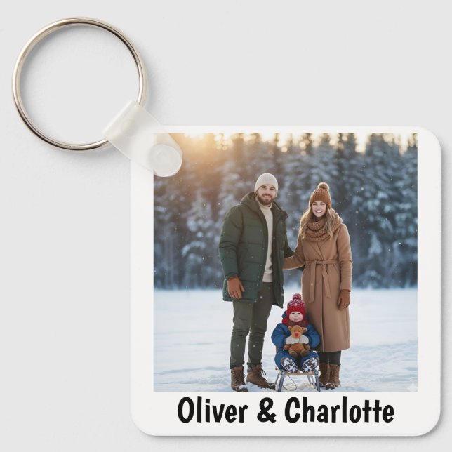 Llavero Valentine's Day Personalized Photo & Name Couple (Anverso)