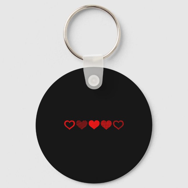 Llavero Valentine's Day Red Heart Design For Men, Women &a (Anverso)