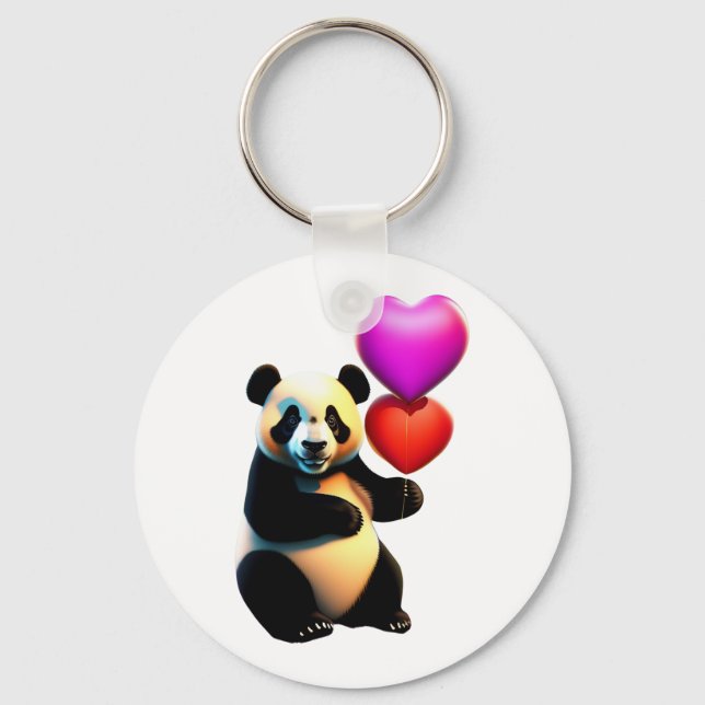 Llavero Valentine's Panda & Heart Balloon, Valentine's Day (Anverso)