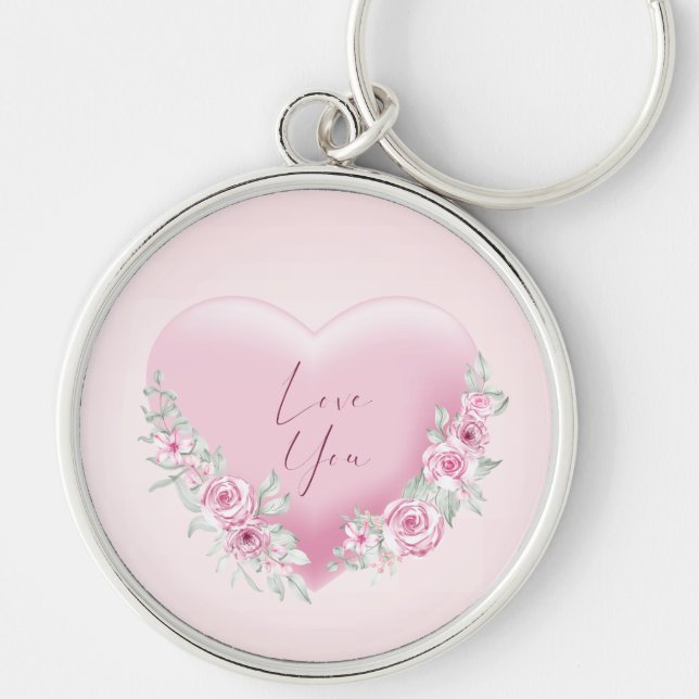 Llavero Valentines Pink Heart (Frente)