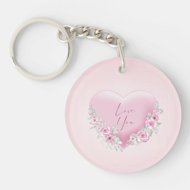 Llavero Valentines Pink Heart (Frente)
