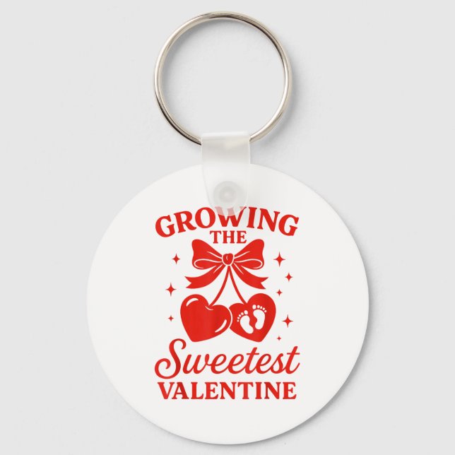 Llavero Valentines Pregnancy Announcement Growing Sweetest (Anverso)