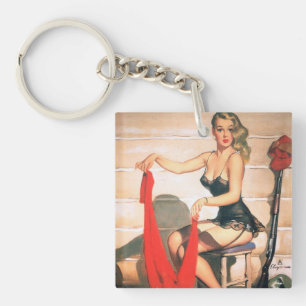 Llavero Vamos a Cazar - Arte Pin-up Vintage
