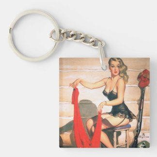 Llavero Vamos a Cazar - Arte Pin-up Vintage