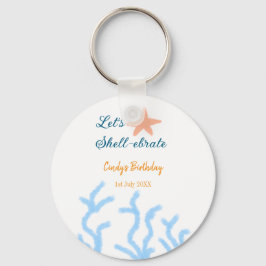 Llavero Vamos a celebrar bajo el mar azul cumpleaños