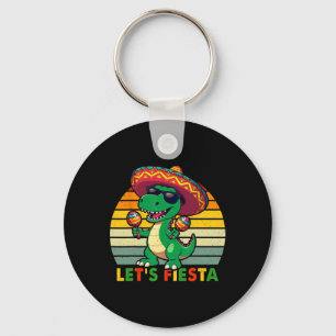 Llavero Vamos a Fiesta Dinosaurio Mexicano Cinco De Mayo T