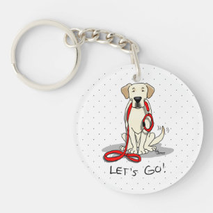 Llavero ¡Vamos! Cuesta de perro del laboratorio de labrado