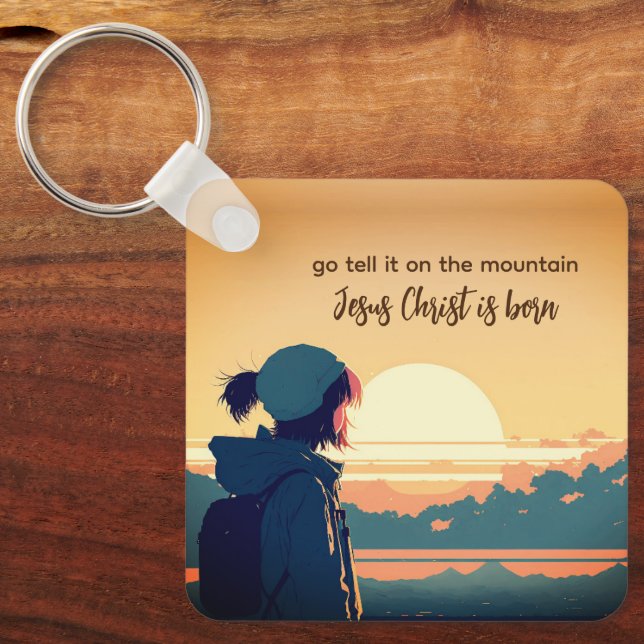 Llavero Vamos Díganlo en la montaña que nació Jesucristo (Anverso)