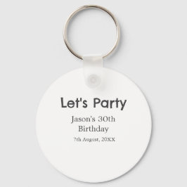 Llavero Vamos fiesta feliz 30 cumpleaños nombre gris simpl