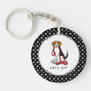 Llavero ¡Vamos! (paseo) Perro Beagle (tricolor 3) Cute