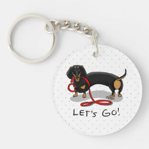 Llavero ¡Vamos! Perro Dachshund (negro y bronceado) Divert