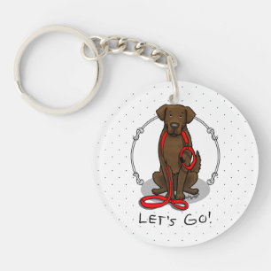 Llavero ¡Vamos! Perro Retriever de Capa Plana (hígado)