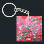 Llavero Van Gogh Almond Blossoms azul rojo<br><div class="desc">Flores de almendras rojas rosadas por Vincent Van Gogh alteración del color copyright 2Sweet4wordsDiseños/ PureVintage Love Flores de almendras rojas rosadas rosadas para un toque artístico al estilo personal, Fiesta de bodas, Baby Shower, regalos de oficina o Fiesta de primavera: Celebre sus ocasiones especiales con la belleza encantadora de las...</div>