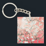 Llavero Van Gogh Almond Blossoms Peach<br><div class="desc">Flores de almendras de Vincent Van Gogh, copyright de alteración del color 2nice4wordsDiseños/ PureVintage Love. Keychain de flores de almendras rosadas: Lleva consigo la belleza de las flores de almendras de Vincent Van Gogh dondequiera que vayas con nuestra Keychain de flores de almendras. La icónica obra de arte brilla sobre...</div>