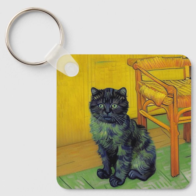 Llavero Van Gogh Black Cat (Anverso)