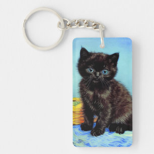 Llavero Van Gogh Black Kitten con yarn