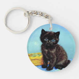 Llavero Van Gogh Black Kitten con yarn