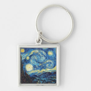 Llavero Van Gogh el arte 1889 del vintage de la noche