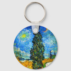 Llavero Van Gogh Road con Cypress y Star