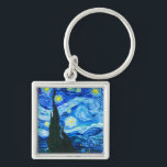 Llavero Van Gogh Starry Night<br><div class="desc">Keychain featuring Vincent van Gogh’s oil painting The Starry Night (1889). Inspired by his stay at an asylum,  the art depicts a village underneath a night sky of blue and yellow moon and stars. A great gift for fans of Post-Impressionism and Dutch art.</div>