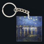 Llavero Van Gogh Starry Night Painting Añadir tu nombre<br><div class="desc">¿Te gustaría tener un diseño magnífico con tu propio nombre creado con grandes fuentes en un fondo azul?</div>