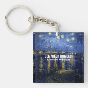 Llavero Van Gogh Starry Night Painting Añadir tu nombre
