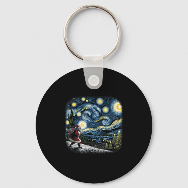 Llavero Van Gogh Starry Night Santa Christmas Winter Snowy (Anverso)