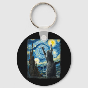 Llavero Van Gogh Starry Night Style Artístico Azul Ruso