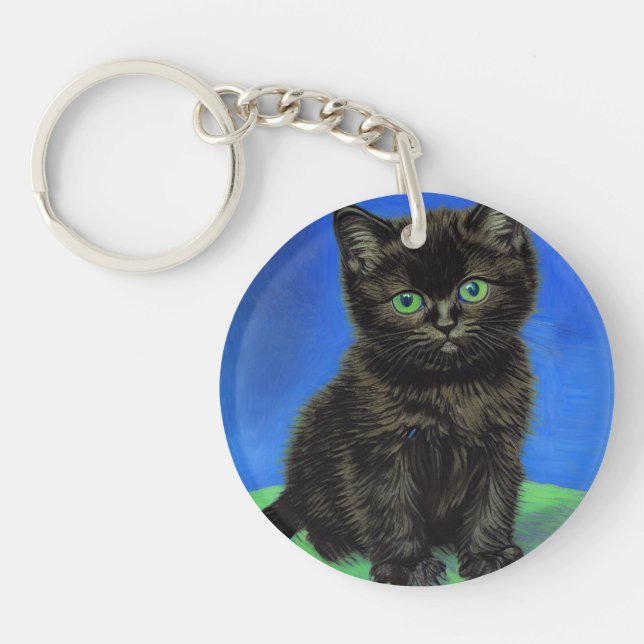 Llavero Van Gogh Style Black Kitten (Frente)