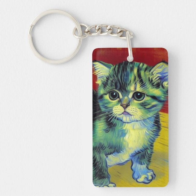 Llavero Van Gogh Tabby Cat (Frente)