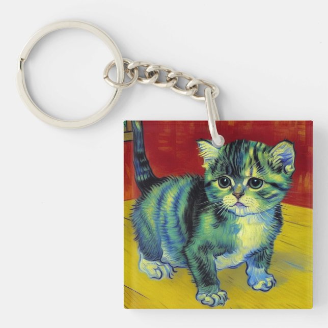 Llavero Van Gogh Tabby Cat (Frente)