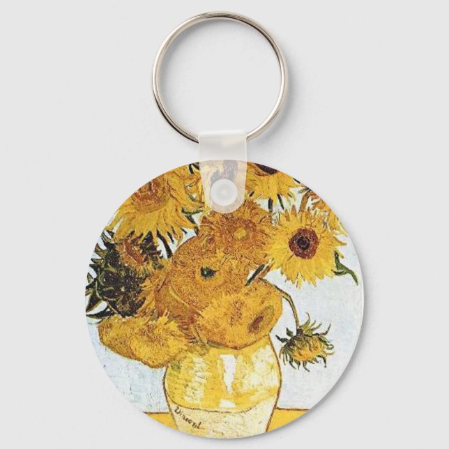 Llavero Van Gogh The Vase with 12 Sunflowers Keychain (Anverso)