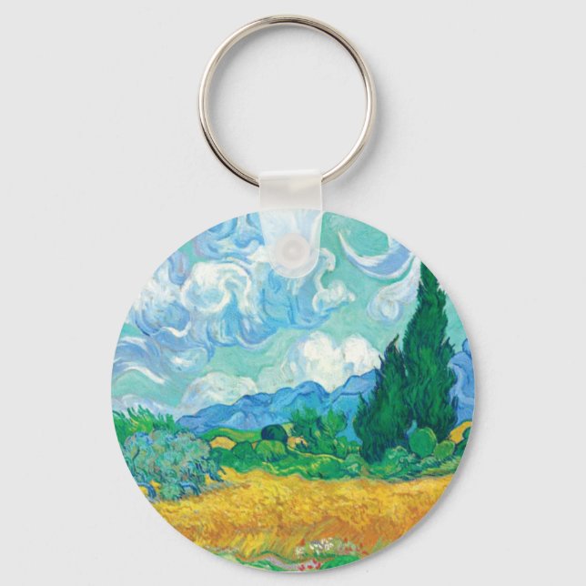 Llavero Van Gogh Wheatfield con cipreses (Anverso)