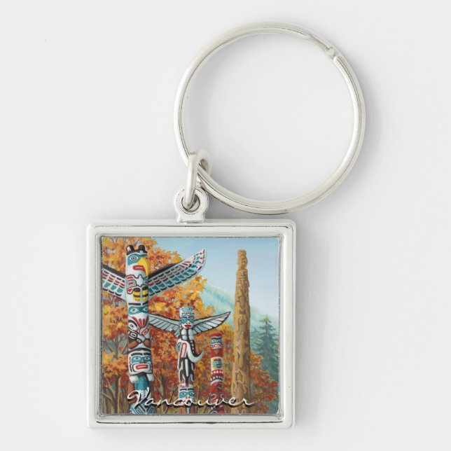 Llavero Vancouver Canada Key Chain Totem Poles Souvenirs (Frente)