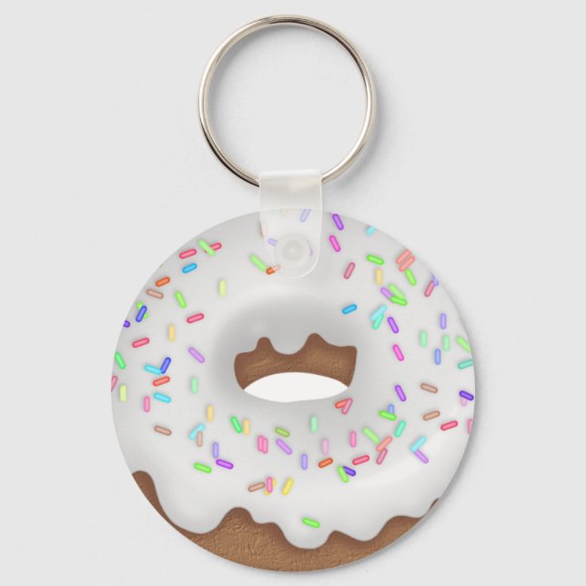 Llavero Vanilla sprinkled donut bakery button (Anverso)