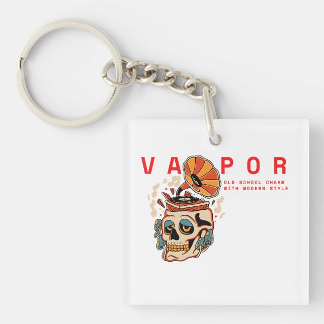 Llavero Vapor: ¡Encanto de la vieja escuela con estilo mod (Frente)