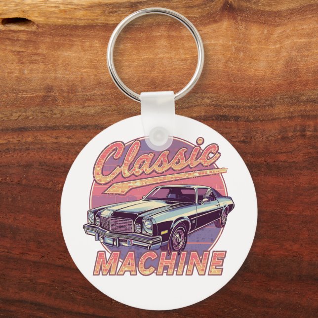 Llavero Vaporwave Style Classic Automobile (Anverso)