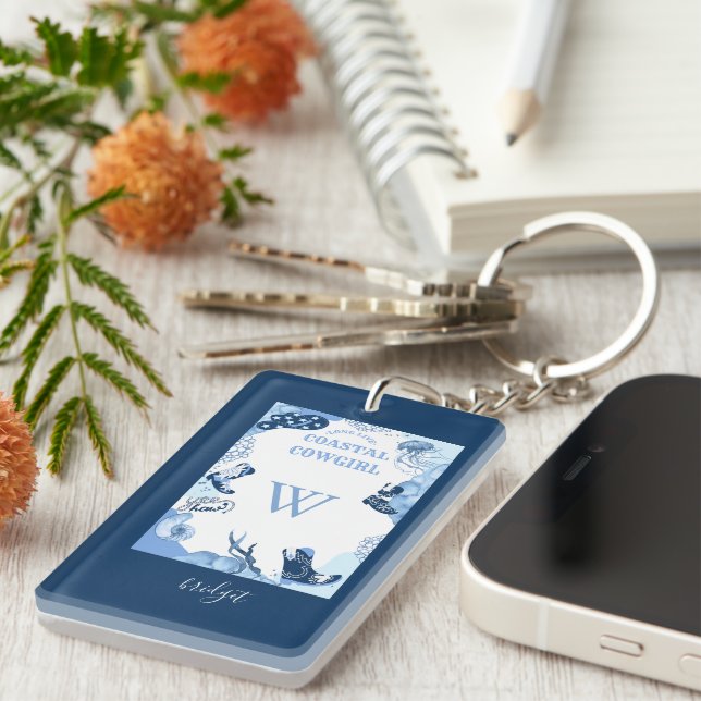 Llavero vaquera costera azul (Frente Derecha)