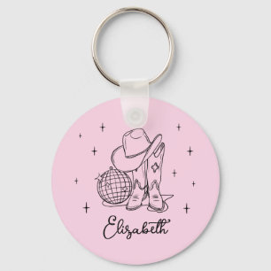 Llavero Vaquera de discoteca rosa último rodeo fiesta de s